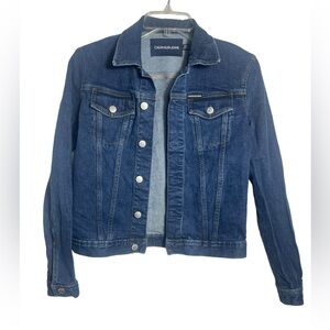 Calvin Klein jacket size small denim blue‎ jean jacket BEAUTIFUL 💙💙